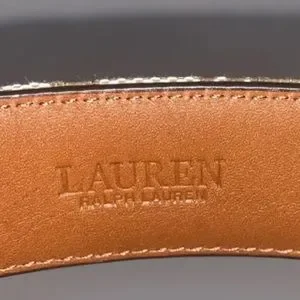 Lauren Ralph Lauren Women\'s Logo Jacquard Slide-Buckle Belt Khaki/Tan Sz L NWT Lauren Ralph Lauren Women main image 4